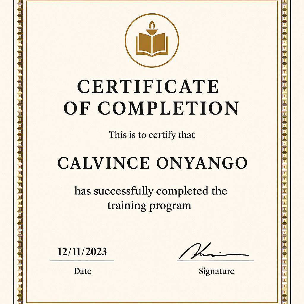 Training Completion Certificate