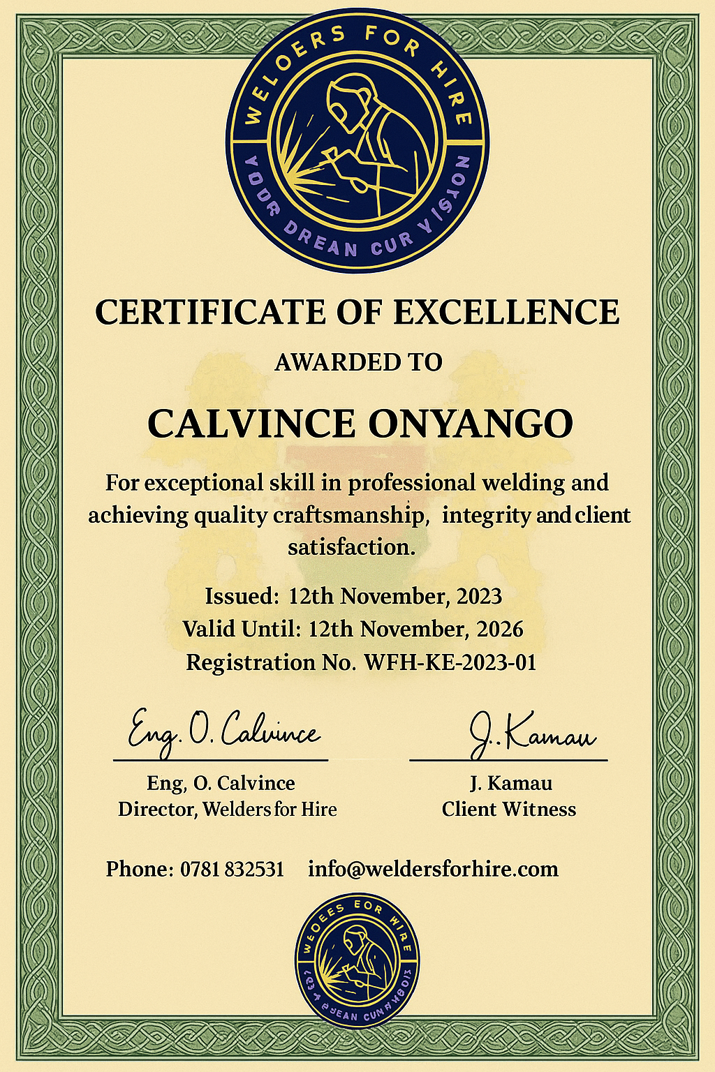 Excellence Certificate